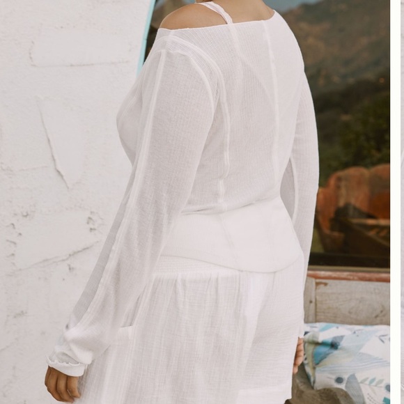 Pilcro Long-Sleeve Sheer Corset Tee - Picture 5 of 8